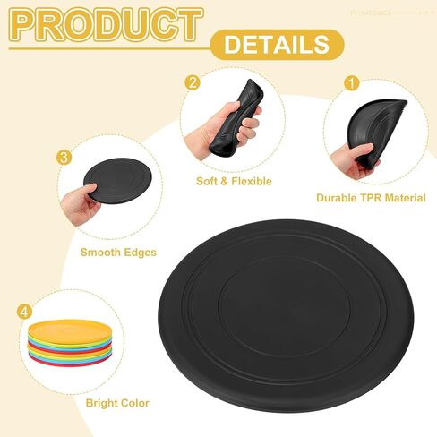 PATIKIL Flying Disc Soft Silicone Colorful Flying Disk Flyer for Outdoor Sports Lawn in Saudi Arabia