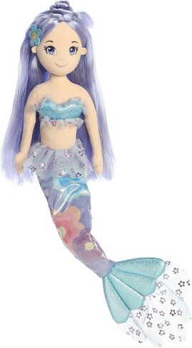 دمية Aurora® Enchanting Sea Sparkles™ Floral Sparkles Ivy™ المحشوة - لعب خيالي مع الرفاق السحريين - مثالية لأعياد ميلاد الأطفال واحتفالاتهم - أزرق 45.72 سم in Saudi Arabia
