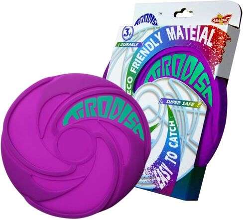 طبق طائر قابل للطي من AMAZING TOYZ Tirodisc للأطفال والكبار، قرص طائر من السيليكون الناعم مقاس 20 سم - لعبة محمولة مقاومة للماء بحجم الجيب للشاطئ والمنتزه وألعاب حمام السباحة | سهل التنظيف وآمن in Kuwait