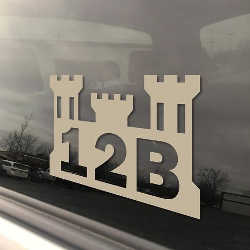 Military Army MOS 12B Combat Engineer Castle 3x5 Red Heavy Duty Die Cut Vinyl Window Bumper Sticker in Saudi Arabia