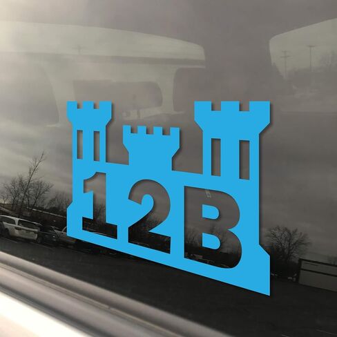 Military Army MOS 12B Combat Engineer Castle 3x5 Red Heavy Duty Die Cut Vinyl Window Bumper Sticker in Saudi Arabia