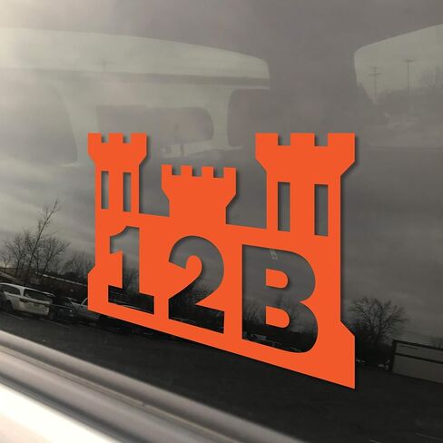 Military Army MOS 12B Combat Engineer Castle 3x5 Red Heavy Duty Die Cut Vinyl Window Bumper Sticker in Saudi Arabia