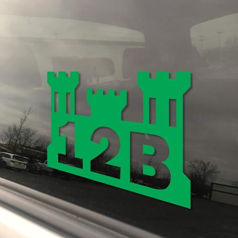 Military Army MOS 12B Combat Engineer Castle 3x5 Red Heavy Duty Die Cut Vinyl Window Bumper Sticker in Saudi Arabia