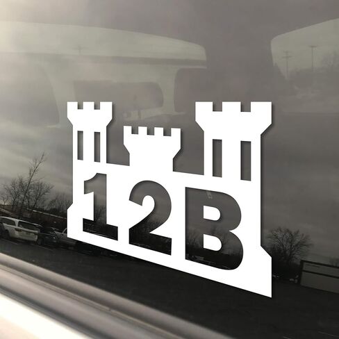 Military Army MOS 12B Combat Engineer Castle 3x5 Red Heavy Duty Die Cut Vinyl Window Bumper Sticker in Saudi Arabia