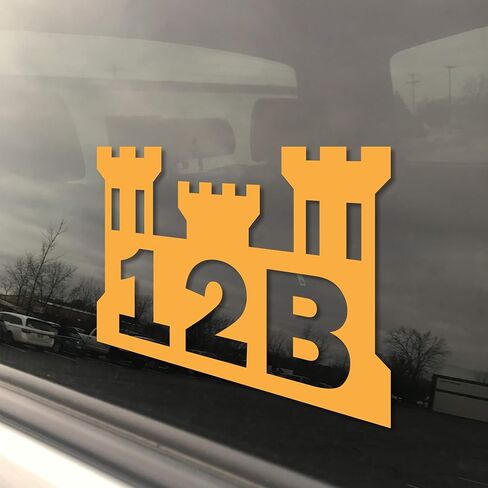 Military Army MOS 12B Combat Engineer Castle 3x5 Red Heavy Duty Die Cut Vinyl Window Bumper Sticker in Saudi Arabia