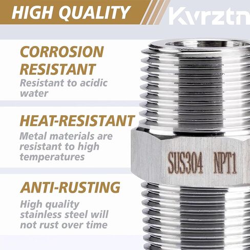 1/4 "ذكر إلى 1/4" ذكر NPT عرافة تركيبات الأنابيب الحلمة، 2 جهاز كمبيوتر شخصى 304 الفولاذ المقاوم للصدأ 1/4 بوصة NPT ذكر تركيبات محول الأنابيب الخيوط موصلات الحلمات المتساوية in Saudi Arabia