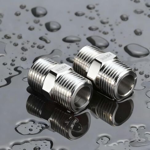 1/4 "ذكر إلى 1/4" ذكر NPT عرافة تركيبات الأنابيب الحلمة، 2 جهاز كمبيوتر شخصى 304 الفولاذ المقاوم للصدأ 1/4 بوصة NPT ذكر تركيبات محول الأنابيب الخيوط موصلات الحلمات المتساوية in Saudi Arabia