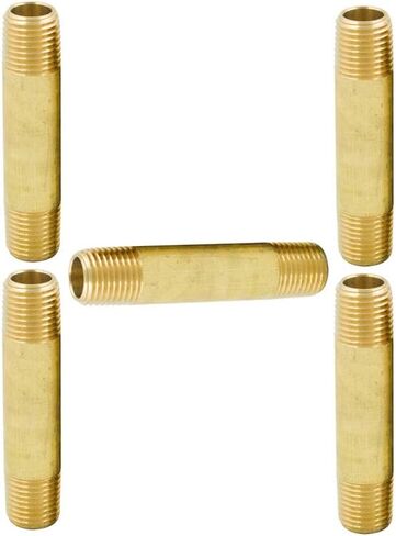 Legines Brass Long Nipple, 1/8" NPT Male x 1/8" NPT Male Pipe Fitting, 2" Length, Pack of 5 in Saudi Arabia