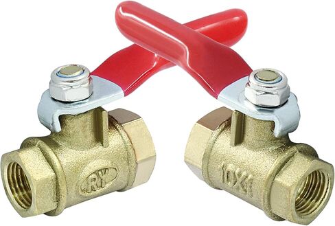 2Pcs Brass Shut Off Valve with Small Red Handle 1/8" NPT Female to 1/8" NPT Female Full Port Brass Ball Valve for Water,Oil and Gas in Saudi Arabia