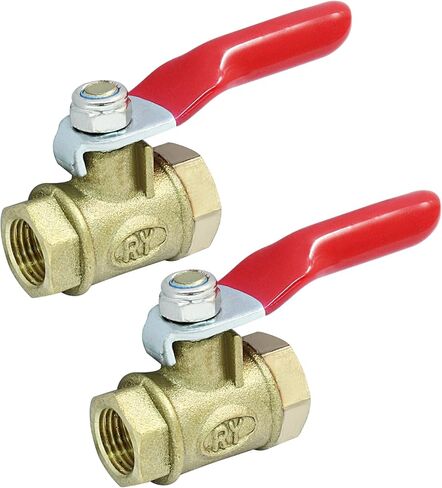2Pcs Brass Shut Off Valve with Small Red Handle 1/8" NPT Female to 1/8" NPT Female Full Port Brass Ball Valve for Water,Oil and Gas in Saudi Arabia