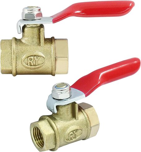 2Pcs Brass Shut Off Valve with Small Red Handle 1/8" NPT Female to 1/8" NPT Female Full Port Brass Ball Valve for Water,Oil and Gas in Saudi Arabia