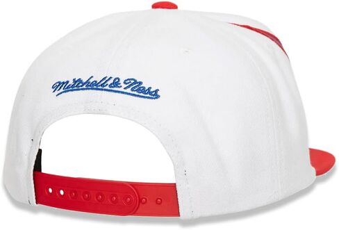 قبعة ميتشل آند نيس فيلادلفيا فيليز Waverunner Snapback، قبعة قابلة للتعديل باللون الأبيض والأحمر in Kuwait