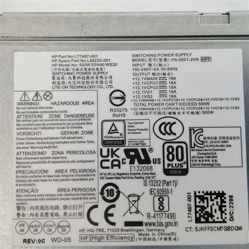 D17-310P1A L07305-002 ل 280 G4 برو 600 800G3 4Pin 310W إمدادات الطاقة D16-250P2A D16-180P1B PCH023 PCG007 D16-180P1A in Kuwait