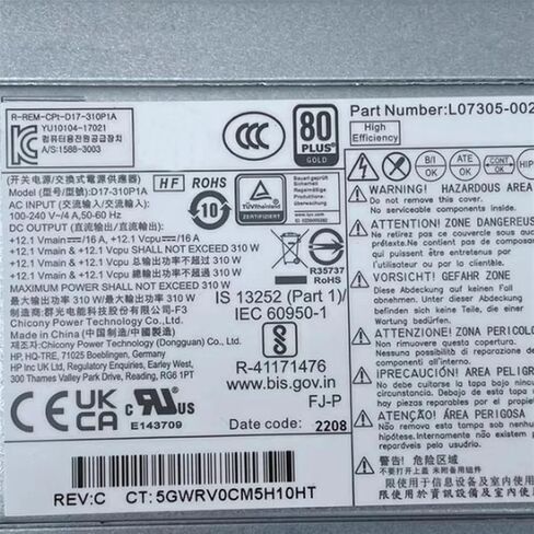 D17-310P1A L07305-002 ل 280 G4 برو 600 800G3 4Pin 310W إمدادات الطاقة D16-250P2A D16-180P1B PCH023 PCG007 D16-180P1A in Kuwait