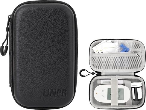 Hard Shell Diabetic Monitor Case, Glucose Meter Kit Storage Organizer, Diabetes Travel Bag for Glucometer, Supplies, Blood Sugar Test Strips, Lancets & Syringes (Blue, Medium) in Saudi Arabia