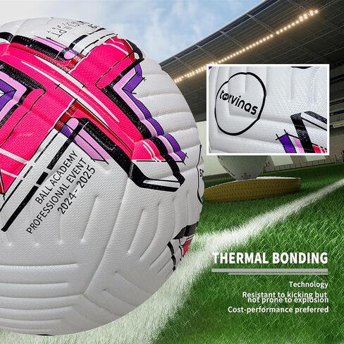 Soccer Ball Size 5 with Pump, Waterproof PU Leather - Professional Training & Official Match Ball, Includes Inflation Needle & Net Storage Bag for Outdoor in Saudi Arabia