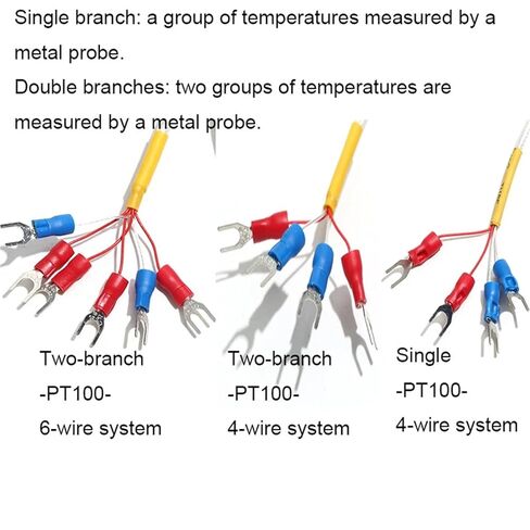 Single/Two Branch PT100 Type Temperature Sensor 4-Wire 6-Wire 4 * 30mm/4 * 50mm/5 * 45mm 304 Probe 1Pcs(Single 4wire 4x30 1M) in Saudi Arabia