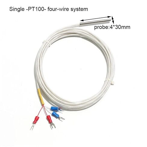 Single/Two Branch PT100 Type Temperature Sensor 4-Wire 6-Wire 4 * 30mm/4 * 50mm/5 * 45mm 304 Probe 1Pcs(Single 4wire 4x30 1M) in Saudi Arabia