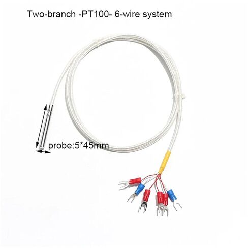 Single/Two Branch PT100 Type Temperature Sensor 4-Wire 6-Wire 4 * 30mm/4 * 50mm/5 * 45mm 304 Probe 1Pcs(Single 4wire 4x30 1M) in Saudi Arabia