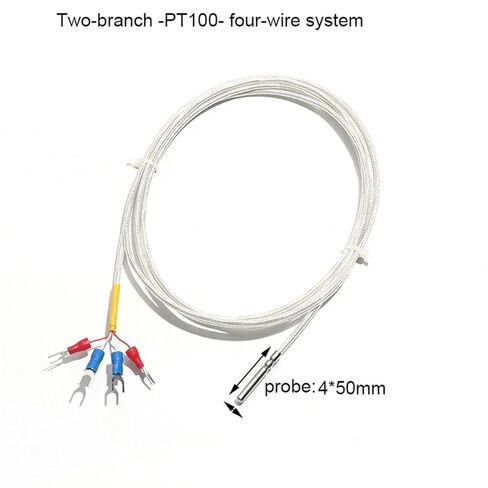 Single/Two Branch PT100 Type Temperature Sensor 4-Wire 6-Wire 4 * 30mm/4 * 50mm/5 * 45mm 304 Probe 1Pcs(Single 4wire 4x30 1M) in Saudi Arabia