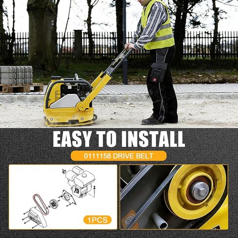 حزام محرك 0111158، متوافق مع ضاغط لوحة النماذج القديمة والجديدة Wacker Neuson WP1550 WP1540، بديل لحزام المحرك 5000011158 5100044733 in Kuwait