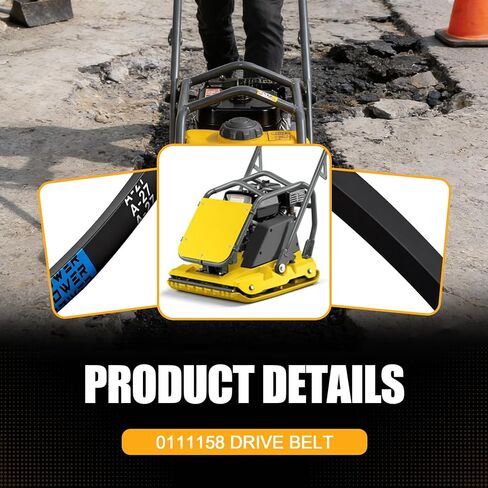 حزام محرك 0111158، متوافق مع ضاغط لوحة النماذج القديمة والجديدة Wacker Neuson WP1550 WP1540، بديل لحزام المحرك 5000011158 5100044733 in Kuwait