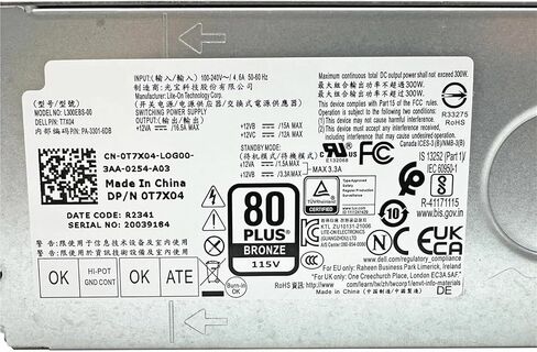 ل 3910 3901 V3710 V3991 300 واط امدادات الطاقة L300EBS-00 0T7X04 T7X04 J1R8X V0YN7 8 + 4 دبوس in Kuwait