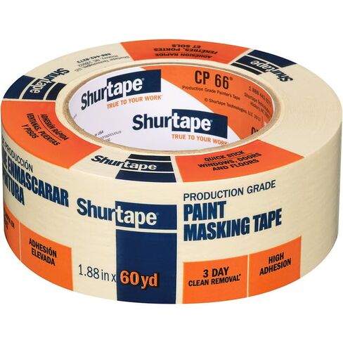 Shurtape 6-Rolls of 1.88" x 60 yds 212293 CP 66 Contractor Grade, High Adhesion Masking Tape, Single Wrap in Saudi Arabia