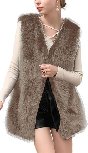 Women's Winter Waistcoat Casual Faux Fur Vest in Saudi Arabia