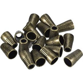 CASA -J 20pcs Bell End Stopper, Alloy Conical Bells Cord Rope Ends Lock Fastener Cord Ends Stopper for Lanyard Clothing Backpack Drawstrings, Copper