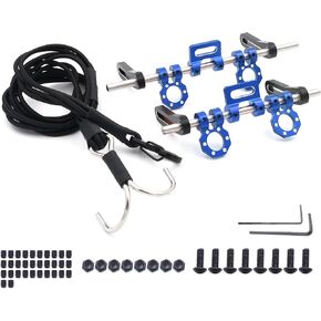 مصد أمامي خلفي قابل للتعديل بمقياس 1/10، مجموعة مصدات معدنية مع حزام ونش حركي 23 بوصة لسيارة TRX4 TRX6 المحورية SCX10 Element Enduro Gen7 Gen8 1/10 RC الزاحف (أحمر) in Kuwait