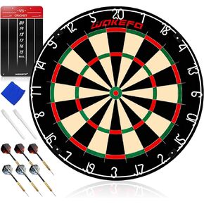 Professional Dart Boards, Competition Bristle Dartboard and Darts for Adults, Steel Tip Dart Board Set in Game Room/Bar/Office, Regulation Size High Grade Sisal Dartboards with 6 Metal Tip Darts