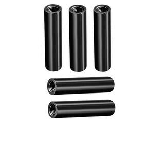 Female Threaded Round Aluminum Spacers, Aluminum Spacer Posts M3 x 50mm PCB Posts for Drone Quadcopters, DIY Models, RC Planes and Circuit Boards Fasteners, Black - (5 Pcs)