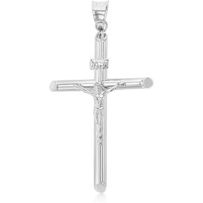 14K REAL Gold Crucifix Cross Pendant Religious Charm For Necklace or Chain