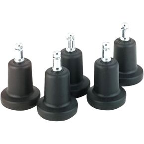High Profile Bell Glides, 7/16" Dia. x 7/8" Long Stem, 110 lbs./Glide, Matte Black Finish, 5/Set