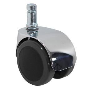 2 inch Office Chair Wheels 7/16 inch Stem Diameter (Set of 5) Design Chrome Casters, for Hard Floors