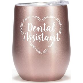 Dental Assistant Gifts for Women - Beautiful 12oz Wine Glass Tumbler/Cup - Inspirational Gifts for Dental Office, Appreciation Week Bulk Gifts for Dental Assistants, Dental Student Coffee Mug