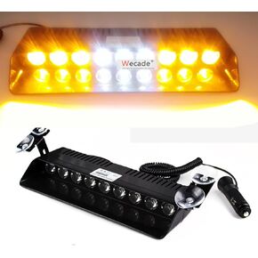 Wecade® 9 Led 9w Car Truck Strobe Windshield Dash Lights 16 Pattern Super Bright for EMS Law Enforcement Warning LED Strobe Lights (Green/Red/Green) in Kuwait