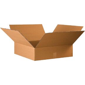 PARTNERS BRAND 22x22x6 Flat Corrugated Boxes, Flat, 22L x 22W x 6H, Pack of 15 | Shipping, Packaging, Moving, Storage Box for Home or Business, Strong Wholesale Bulk Boxes