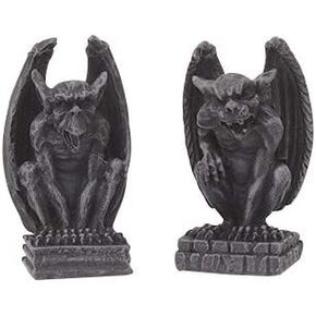 PTC 2.5 Inch Miniature Evil Gargoyles Resin Statue Figurines, Set of Two