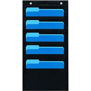 5 جيوب للتعليق على الحائط، منظم ملفات للمكتب أو المنزل أو المدرسة أو الاستوديو، منظم ملفات من القماش المتتالي مع شماعات للباب in Kuwait