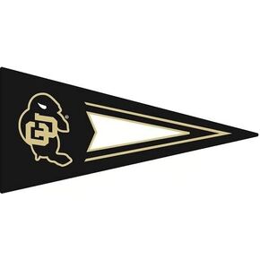 11 Inch CU Pennant Flag Decal Buffs University of Colorado Buffaloes Logo CO Removable Wall Sticker Art NCAA Home Room Decor 11 1/2 by 5 1/2 Inches