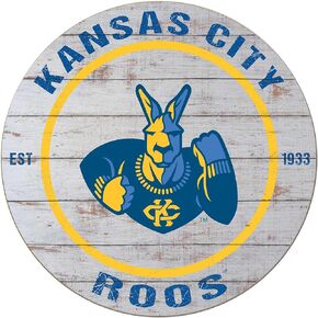 UMKC Kangaroos Weathered Circle Sign, 20x20 Inches, Kangaroos Decor for Dorm Room, Fan Cave, Living Room; Display Your Team Spirit with This Missouri Kansas City Kangaroos Wall Art