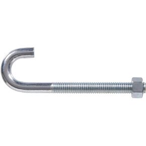 Hardware Essentials 321794 J-Bolt with Hex Nut-1/2-13x6, 1 Count (Pack of 1), Silver