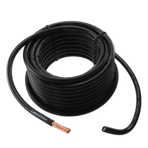 CablesOnline, 50ft. RG8X (Mini-RG8) 50-Ohm 16-AWG Bare-Copper Made-in-The-USA Bulk Coax Cable, Black, R8X-050