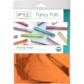Gina K Designs GINA K FANCY FOIL6X8 DAZZ ORNGE، الولايات المتحدة: مقاس واحد، برتقالي مجسم ثلاثي الأبعاد