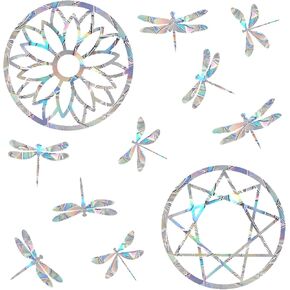 48 قطعة من ملصقات النوافذ لضربات الطيور - ملصقات ثابتة لقوس قزح للنوافذ - مضادة للتصادمات للنوافذ والأبواب الزجاجية، نمط دائري in Kuwait