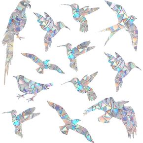 48 Pieces Window Decals for Bird Strikes - Suncatcher Rainbow Static Clings for Windows - Anti-Collision for Glass Windows and Doors, Circle Style