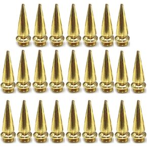 25 Sets Large Cone Spike Rivets Metallic Screwback Studs for Clothing Shoes Bags Leathercraft Belt Decoration (10x30mm)