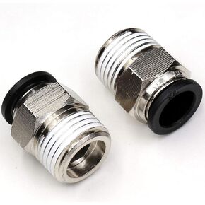 Push to Connect Air Fittings 1/2,CEKER PC 1/2 Inch Od Tube x 1/2" NPT Male Thread air line Quick Connect air Hose Fittings Pneumatic Fitting Push Lock Fit Connector 2Pack